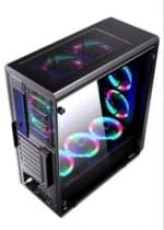 Firstplayer V6 Black Gaming PC Case - 3 RGB Fans | Tempered Glass - Image 4