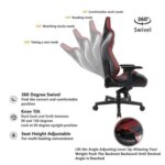 Anda Seat Kaiser Series Premium Gaming Chair, High-Back Desk And Recliner Swivel Office Chair 400LB With Lumbar Support And Headrest - Red | AD12XL-02-AB-PV/C - Image 5