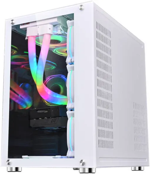 WJ Coolman ROBIN ATX Gaming Case With 7 ARGB Fans - White