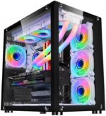 WJ Coolman ROBIN ATX Gaming Case With 7 ARGB Fans - Black