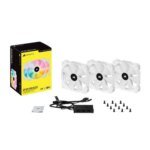 Corsair iCUE SP120 RGB Elite Performance 120mm White PWM Fan - Triple Pack with Lighting Node CORE | CO-9050137-WW - Image 4