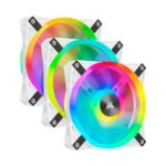 Corsair ICUE QL120 RGB 120mm PWM White Fan - Triple Fan Kit With Lighting Node CORE | CO-9050104-WW