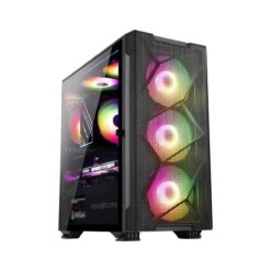 Abkoncore C550  Mini Case Premium Tempered Glass 3 RGB Fans