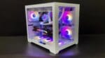 Aigo DarkFlash C305 ATX Tempered Glass Computer Gaming Case With 6 RGB FAN - White - Image 2