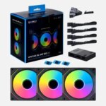 Lian Li SL-Infinity 120 RGB Uni Fan, Low Noise Level at High RPM, Triple Pack With Controller, Black