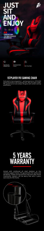 1stPlayer FK1 Gaming Chair – Black/Red - Image 8