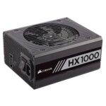 Corsair HX1000 1000 Watt 80 PLUS PLATINUM Certified Fully Modular Power Supply - Black | CP-9020139-UK