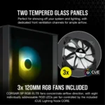 Corsair iCUE 4000X RGB Tempered Glass Mid-Tower ATX Case - Black - Image 6