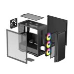 DeepCool CG560 RGB Mid-Tower Case Mesh  4 Fans - Black - Image 3