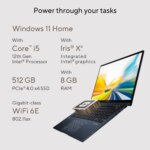 ASUS Zenbook 14 OLED Laptop (UX3402) - (i5-1240P , 8GB DDR5 ,512 GB M.2 , 14.0" 2.8K OLED Display , 2 Years Warranty + Sleeve Bag )|UX3402ZA-OLED1P5W-BLUE - Image 6