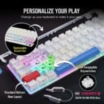 Corsair K70 PRO MINI WIRELESS 60% Mechanical CHERRY MX Speed Switch Keyboard with RGB Backlighting - White - Image 5
