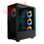 Xigmatek Phantom  Mid Tower Tempered Glass Gaming Case 4 ARGB FANS- Black - Image 2