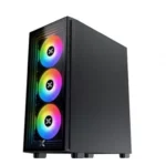 Xigmatek Phantom  Mid Tower Tempered Glass Gaming Case 4 ARGB FANS- Black - Image 3