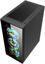 WJ Coolman TRIO 4DF RGB Mid Tower Gaming PC Case - Black - Image 4