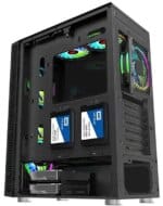 WJ Coolman TRIO 4DF RGB Mid Tower Gaming PC Case - Black - Image 3