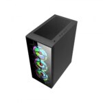 WJ Coolman TRIO 4DF RGB Mid Tower Gaming PC Case - Black - Image 8