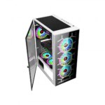 WJ Coolman TRIO 4DF RGB Mid Tower Gaming PC Case - White - Image 3