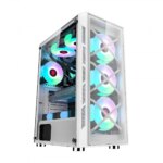 WJCoolman TRIO 4DF RGB Mid Tower Gaming PC Case - White