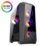 Abkoncore H300G Sync 4 ARGB FANS Mid-tower PC Case - Black