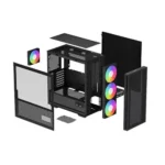DeepCool CH560 ARGB ( Digital Display )  Mid-Tower ATX Gaming Case - Black - Image 5