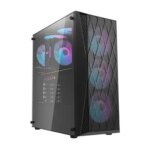 Dark Flash DK352 ATX PC Case  4RGB FANS - (Black-White) - Image 3