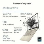 ASUS Zenbook 14X OLED (UX3404VC) ( i9-13900H - RTX 3050 4GB - 16GB DDR5 - 14.5" 2.8K OLED - 2Year Warranty ) | OLEDI9SG-BEIGE - Image 2