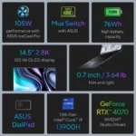 ASUS Zenbook Pro 14 OLED (i9-13900H / 48GB DDR5 / 2TB SSD / 14.5" Oled  2.8K  120 Hz / 2 Year Warranty) | UX6404VI-P4117W-BLK - Image 13