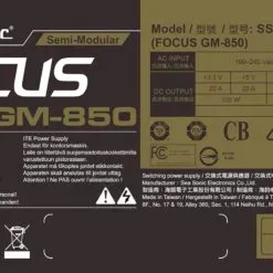 Seasonic Focus GM850 850W+80 Gold ATX 3.0 Power Supply