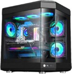 WJ Coolman Y40 6 RGB Fans Mid-Tower Gaming PC Case - Black