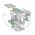 WJ Coolman Y40 6 RGB Fans Mid-Tower Gaming PC Case - White - Image 4