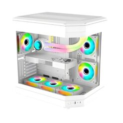 WJ Coolman Y40 6 RGB Fans Mid-Tower Gaming PC Case - White