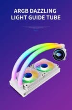 WJ Coolman Neon Mirror 240mm  AIO Cooler - (White/Black) - Image 4