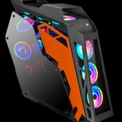 WJCOOLMAN STARPLUS 8FAN ARGB BLACK & ORANGE