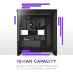 NZXT H7 (2024) Flow ATX Mid Tower Gaming Case - Black (non-RGB) - Image 9