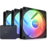 NZXT F120 RGB Pack Core Hub-Mounted Fans, 120mm RGB Controller Fan | RF-C12TF-B1
