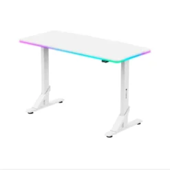 WJ Coolman T-Shaped Gaming Desk – White RGB