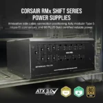 Corsair RM1200x SHIFT  ATX 3.0  | 1200 W 80+ Gold Modular PCIE 5.0 Ready  Power Supply ( Black )  | CP-9020254-UK - Image 2