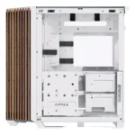 APNX V1 Dual-Chamber Mid-Tower ATX Gaming Case - White/Wood - Image 7