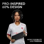 Logitech G PRO X 60 LIGHTSPEED Wireless Keyboard - 60% Compact, BT & USB-C, 65H Battery, LIGHTSYNC RGB, GX Tactile Optical Switches, US Layout, Black | 920-011911 - Image 9
