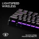 Logitech G PRO X 60 LIGHTSPEED Wireless Keyboard - 60% Compact, BT & USB-C, 65H Battery, LIGHTSYNC RGB, GX Tactile Optical Switches, US Layout, Black | 920-011911 - Image 14