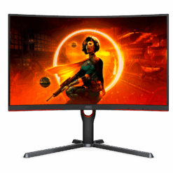 AOC C27G3 27 inch (VA) Curved Gaming Monitor, FHD, 165Hz, 1ms, HDR Mode, 1000R Curvature, HDMI 1.4 x 2, DisplayPort 1.2 x 1, AMD FreeSync Premium Black