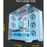 LIAN LI O11 Vision Compact Dual Chamber , Dual Top Panels Glass / Mesh  11 Fans support  - White - Image 9
