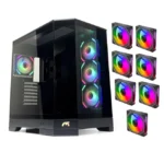 Tortox Prism – Versatile Gaming PC Case 7 ARGB FANS - Black