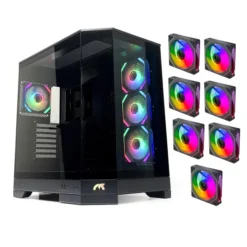 Tortox Prism – Versatile Gaming PC Case 7 ARGB FANS - Black