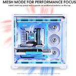 LIAN LI O11 Vision Compact Dual Chamber , Dual Top Panels Glass / Mesh  11 Fans support  - White - Image 8
