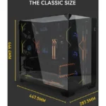 LIAN LI O11 Vision Compact Dual Chamber , Dual Top Panels Glass / Mesh  11 Fans support  - Black - Image 3