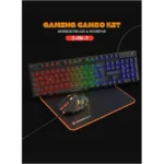 DeadSkull Gaming 3 in 1 ( Mouse/Keyboard/Mousepad) Wired LED Rainbow Backlit Keyboard , 800-3200 DPI RGB Mouse  - Black | DS-KB334 - Image 2