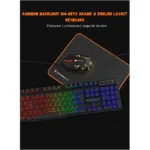 DeadSkull Gaming 3 in 1 ( Mouse/Keyboard/Mousepad) Wired LED Rainbow Backlit Keyboard , 800-3200 DPI RGB Mouse  - Black | DS-KB334 - Image 3