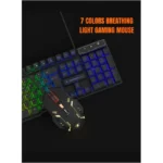 DeadSkull Gaming 3 in 1 ( Mouse/Keyboard/Mousepad) Wired LED Rainbow Backlit Keyboard , 800-3200 DPI RGB Mouse  - Black | DS-KB334 - Image 4