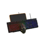 DeadSkull Gaming 3 in 1 ( Mouse/Keyboard/Mousepad) Wired LED Rainbow Backlit Keyboard , 800-3200 DPI RGB Mouse - Black | DS-KB334